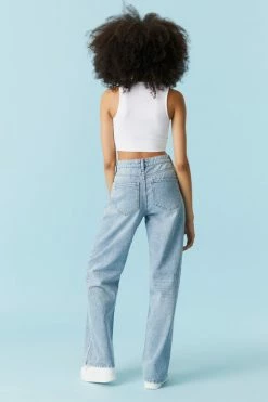 Stitches Ladies Wide Leg Jeans Refuge Cross Front Wide Leg Jean