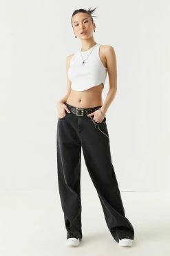 Stitches Ladies Refuge Ultra High-Rise Black Wash Loose Leg Jean Refuge Jeans