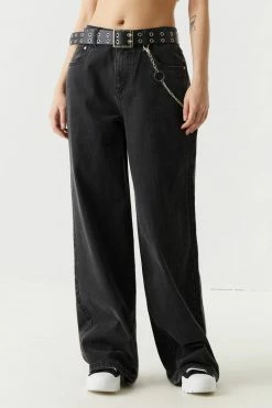 Stitches Ladies Refuge Ultra High-Rise Black Wash Loose Leg Jean Refuge Jeans