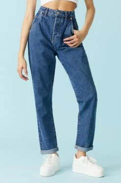 Stitches Ladies Refuge Jeans Refuge 90's Rolled Hem Dark Wash Jean