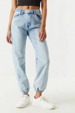 Stitches Ladies Bottoms Oversized Denim Knit Jogger