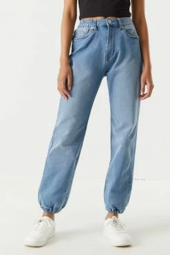 Stitches Ladies Bottoms Oversized Denim Knit Jogger