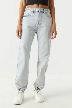 Stitches Ladies Bottoms Oversized Denim Knit Jogger