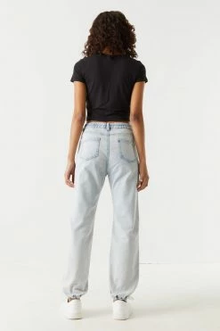 Stitches Ladies Bottoms Oversized Denim Knit Jogger