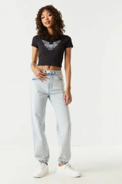 Stitches Ladies Bottoms Oversized Denim Knit Jogger