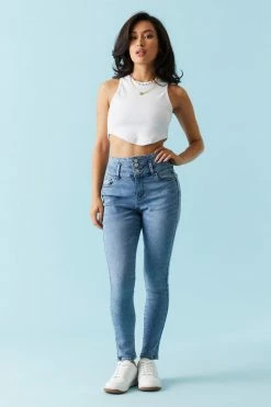 Stitches Ladies Refuge High-Rise Push-Up Medium Wash Skinny Jean