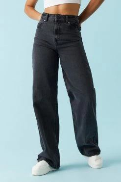 Stitches Ladies Refuge Black Wash Wide Leg Jean Refuge Jeans