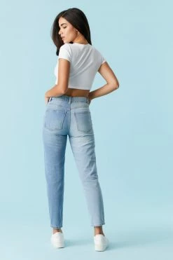 Stitches Ladies Refuge Two-Tone Light Wash Mom Jean Refuge Jeans 11 Stitches Ladies Refuge Two-Tone Light Wash Mom Jean Refuge Jeans