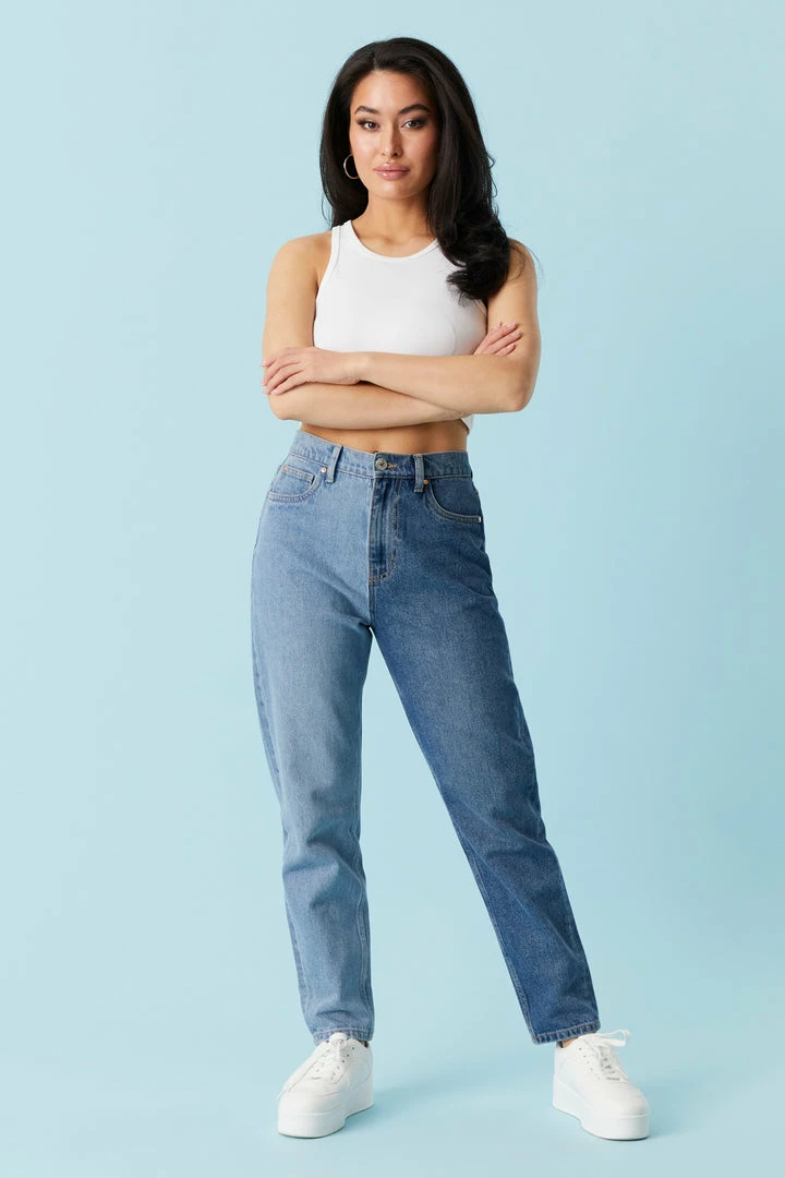 Stitches Ladies Refuge Two-Tone Light Wash Mom Jean Refuge Jeans 1 Stitches Ladies Refuge Two-Tone Light Wash Mom Jean Refuge Jeans