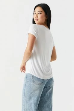 Stitches Ladies Tops Relaxed Pocket V-Neck T-Shirt