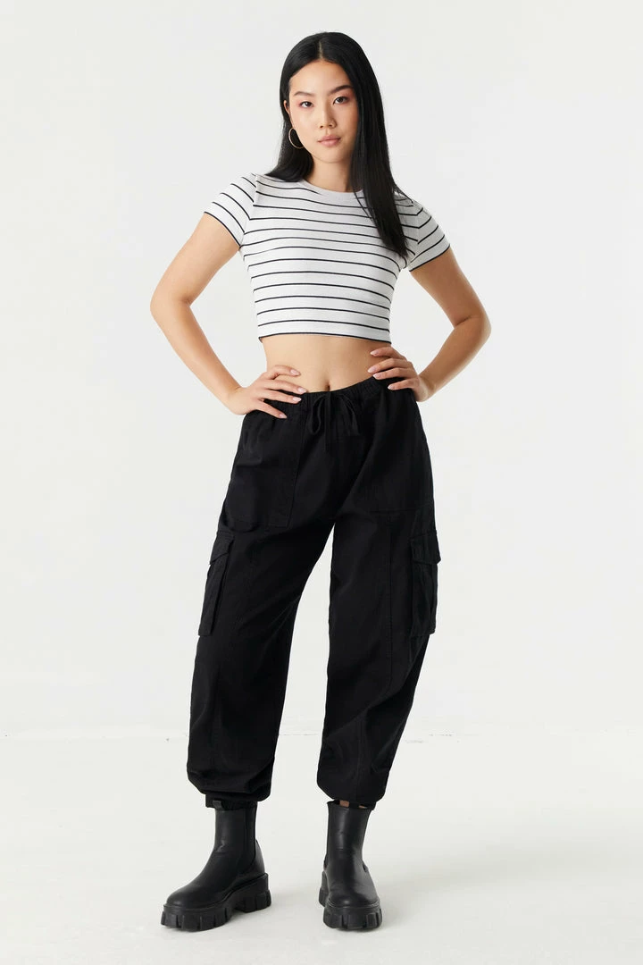 Stitches Ladies Ribbed Crop Crew Neck T-Shirt Tops 15 Stitches Ladies Ribbed Crop Crew Neck T-Shirt Tops