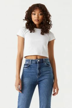 Stitches Ladies Tops Casual Crop T-Shirt