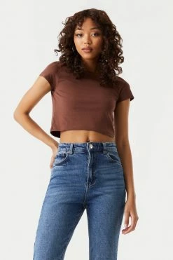 Stitches Ladies Tops Casual Crop T-Shirt