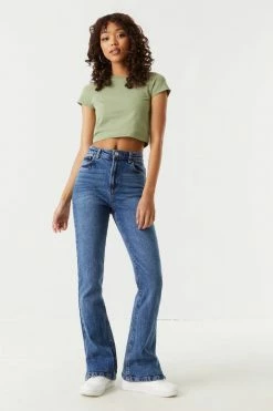 Stitches Ladies Tops Casual Crop T-Shirt