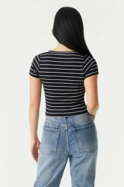 Stitches Ladies Ribbed Button-Up Front Crop Top Tops 52 Stitches Ladies Ribbed Button-Up Front Crop Top Tops