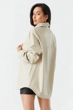 Stitches Ladies Faux-Leather Oversized Shacket