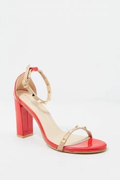 Stitches Ladies Studded Band Ankle Strap High Heel