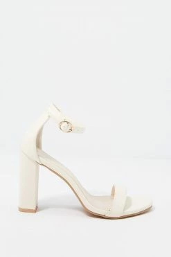 Stitches Ladies Faux-Leather Thin Band Ankle Strap High Heel Heels