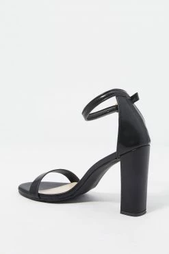 Stitches Ladies Faux-Leather Thin Band Ankle Strap High Heel Heels