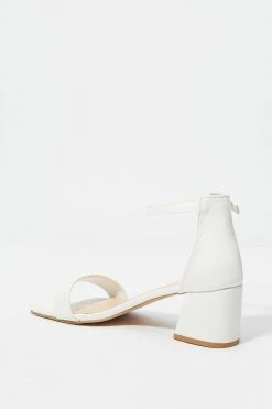 Stitches Ladies Square Toe Ankle Strap Mid Block Heel Heels