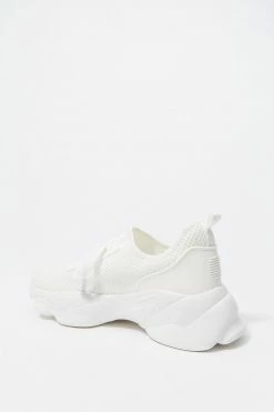 Stitches Ladies Sneakers Lace-Up Rubber Toe Bubble Sole Knit Sneaker