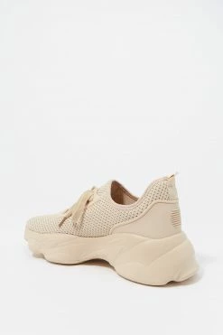 Stitches Ladies Sneakers Lace-Up Rubber Toe Bubble Sole Knit Sneaker