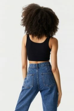 Stitches Ladies Seamless Ribbed V-Neck Twist Front Bra Top Tops 28 Stitches Ladies Seamless Ribbed V-Neck Twist Front Bra Top Tops