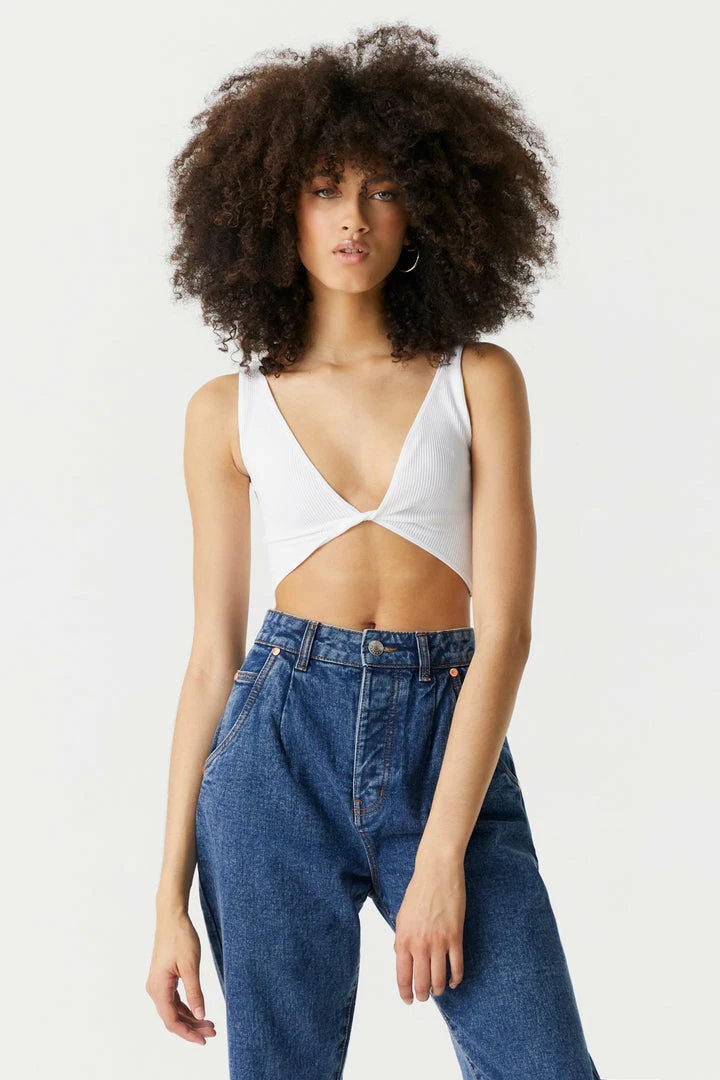 Stitches Ladies Seamless Ribbed V-Neck Twist Front Bra Top Tops 10 Stitches Ladies Seamless Ribbed V-Neck Twist Front Bra Top Tops