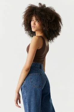 Stitches Ladies Seamless Ribbed V-Neck Twist Front Bra Top Tops 34 Stitches Ladies Seamless Ribbed V-Neck Twist Front Bra Top Tops