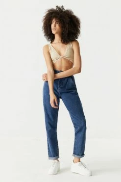 Stitches Ladies Seamless Ribbed V-Neck Twist Front Bra Top Tops 38 Stitches Ladies Seamless Ribbed V-Neck Twist Front Bra Top Tops