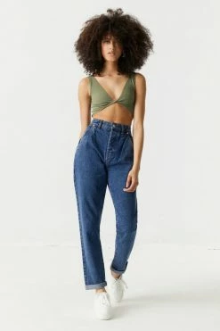 Stitches Ladies Seamless Ribbed V-Neck Twist Front Bra Top Tops 41 Stitches Ladies Seamless Ribbed V-Neck Twist Front Bra Top Tops