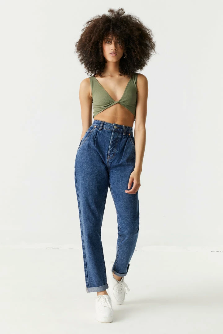 Stitches Ladies Seamless Ribbed V-Neck Twist Front Bra Top Tops 21 Stitches Ladies Seamless Ribbed V-Neck Twist Front Bra Top Tops