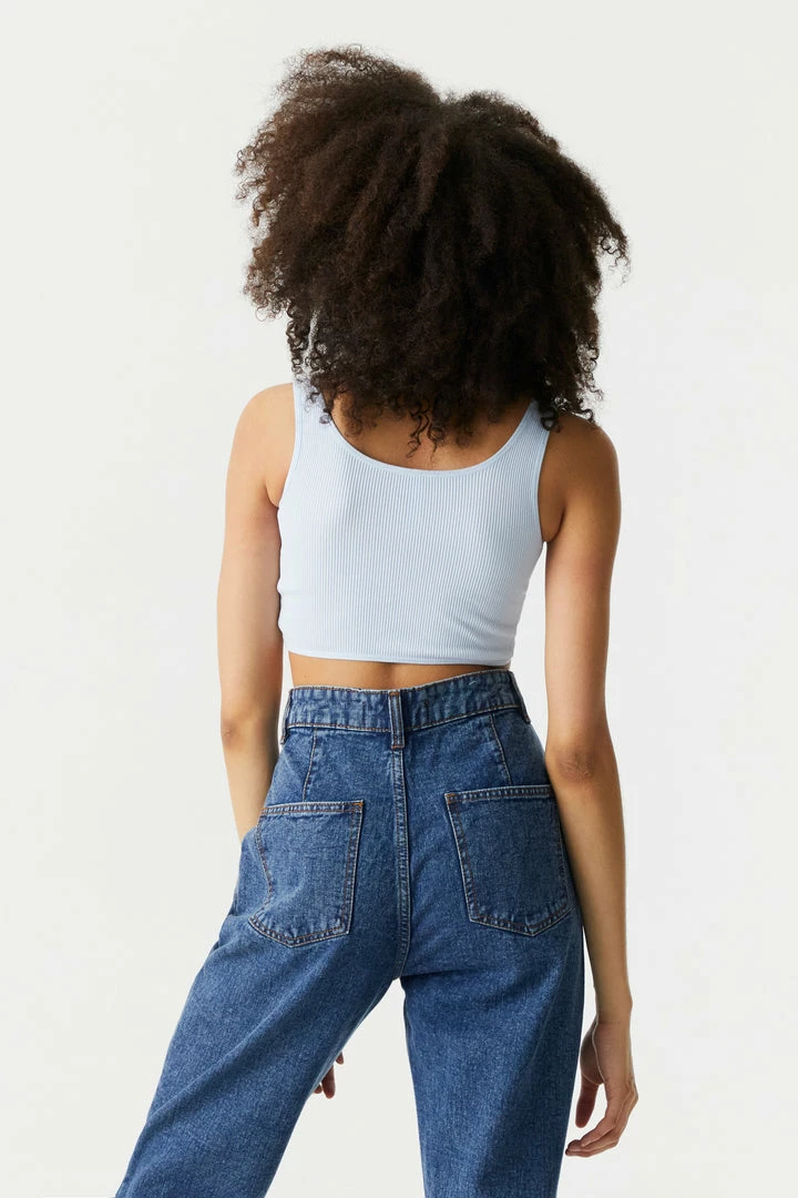 Stitches Ladies Seamless Ribbed V-Neck Twist Front Bra Top Tops 2 Stitches Ladies Seamless Ribbed V-Neck Twist Front Bra Top Tops