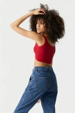 Stitches Ladies Seamless Ribbed V-Neck Twist Front Bra Top Tops 25 Stitches Ladies Seamless Ribbed V-Neck Twist Front Bra Top Tops