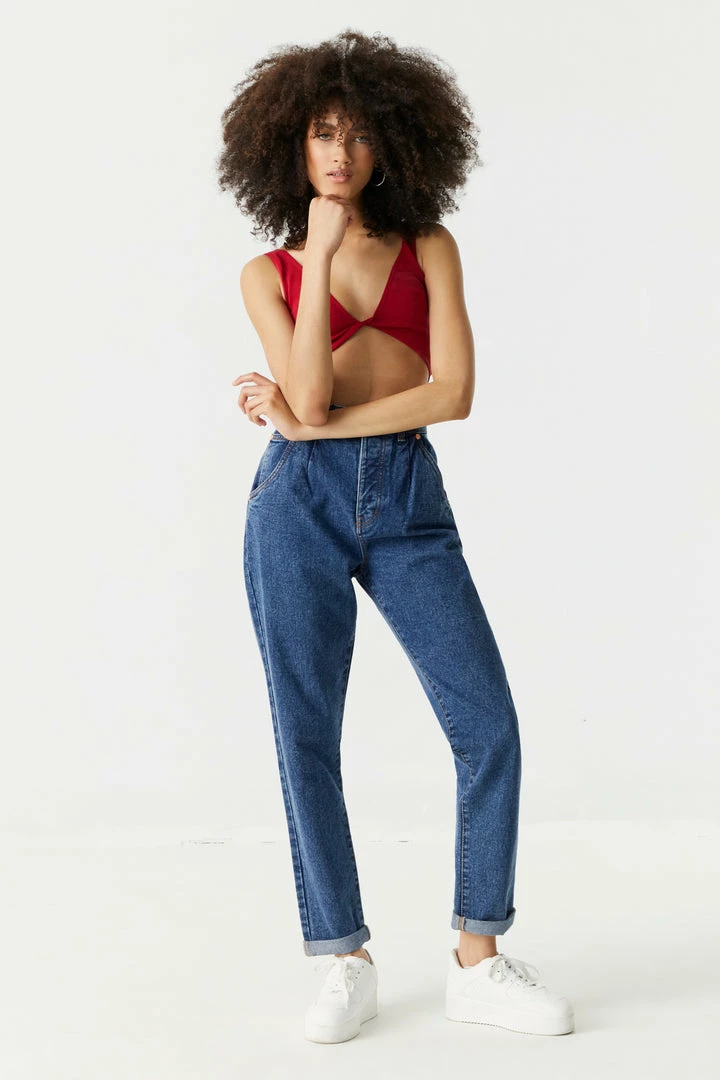 Stitches Ladies Seamless Ribbed V-Neck Twist Front Bra Top Tops 6 Stitches Ladies Seamless Ribbed V-Neck Twist Front Bra Top Tops