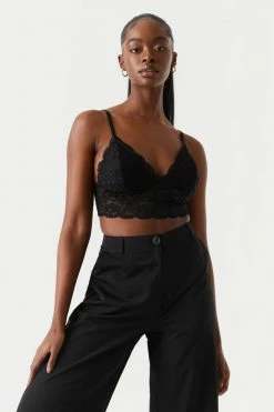 Stitches Ladies Padded Long Lace Bralette Tops