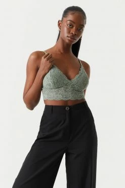 Stitches Ladies Padded Long Lace Bralette Tops