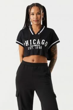 Stitches Ladies Chicago Graphic Crop Basketball Jersey