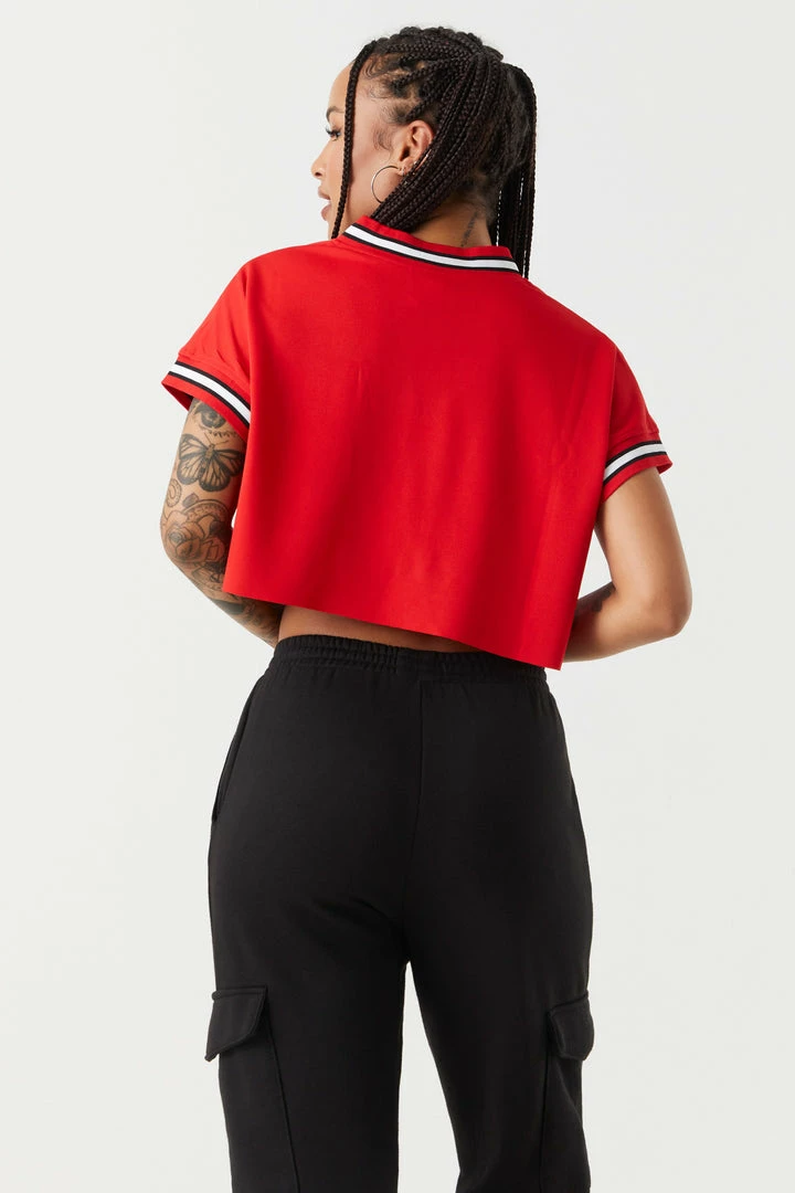 Stitches Ladies LA Graphic Crop Basketball Jersey Tops 2 Stitches Ladies LA Graphic Crop Basketball Jersey Tops