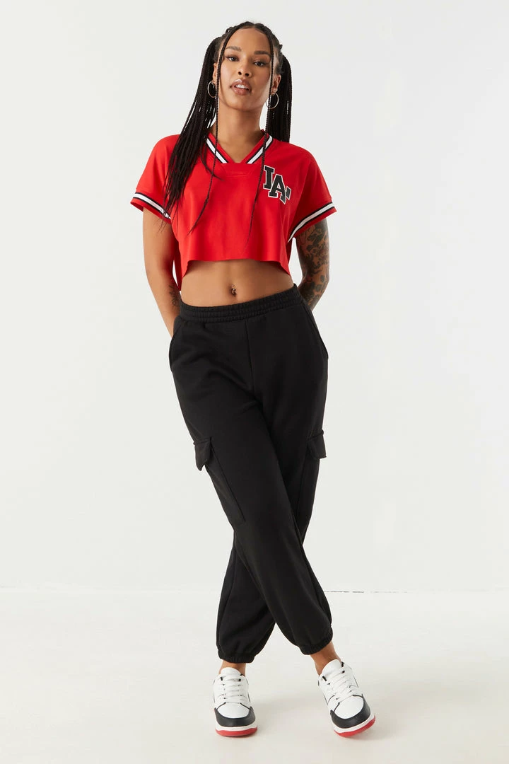 Stitches Ladies LA Graphic Crop Basketball Jersey Tops 3 Stitches Ladies LA Graphic Crop Basketball Jersey Tops