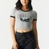 Stitches Ladies Tops Oregon Graphic Crop T-Shirt
