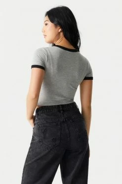 Stitches Ladies Tops Oregon Graphic Crop T-Shirt