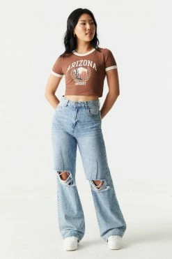 Stitches Ladies Tops Arizona Graphic Crop T-Shirt