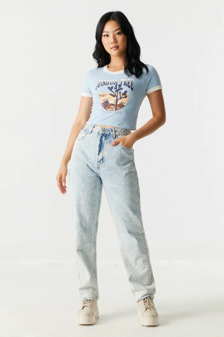 Stitches Ladies Joshua Tree Graphic Crop T-Shirt Tops 3 Stitches Ladies Joshua Tree Graphic Crop T-Shirt Tops