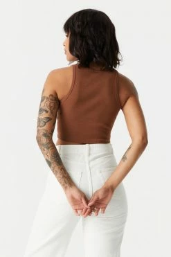 Stitches Ladies Ribbed Montana Graphic Cropped Tank Top