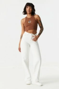 Stitches Ladies Ribbed Montana Graphic Cropped Tank Top