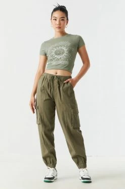 Stitches Ladies Soft Positive Thoughts Graphic Cropped T-Shirt Tops 5 Stitches Ladies Soft Positive Thoughts Graphic Cropped T-Shirt Tops