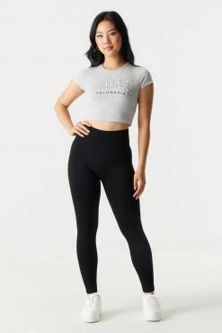 Stitches Ladies Los Angeles Graphic Crop T-Shirt Tops 5 Stitches Ladies Los Angeles Graphic Crop T-Shirt Tops