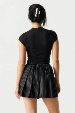 Stitches Ladies Rebel Graphic Cropped T-Shirt Tops