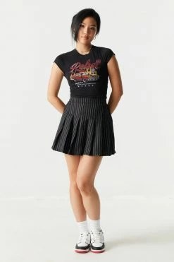 Stitches Ladies Rebel Graphic Cropped T-Shirt Tops 5 Stitches Ladies Rebel Graphic Cropped T-Shirt Tops